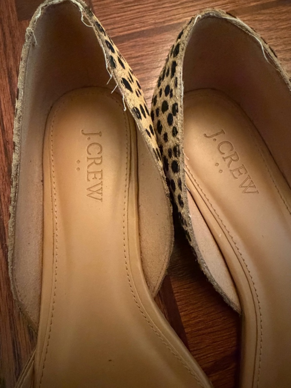 J Crew Spot Dot Zoe Calf Hair D’Orsay Flats - Tan/Black, Size 7. - Picture 6 of 12